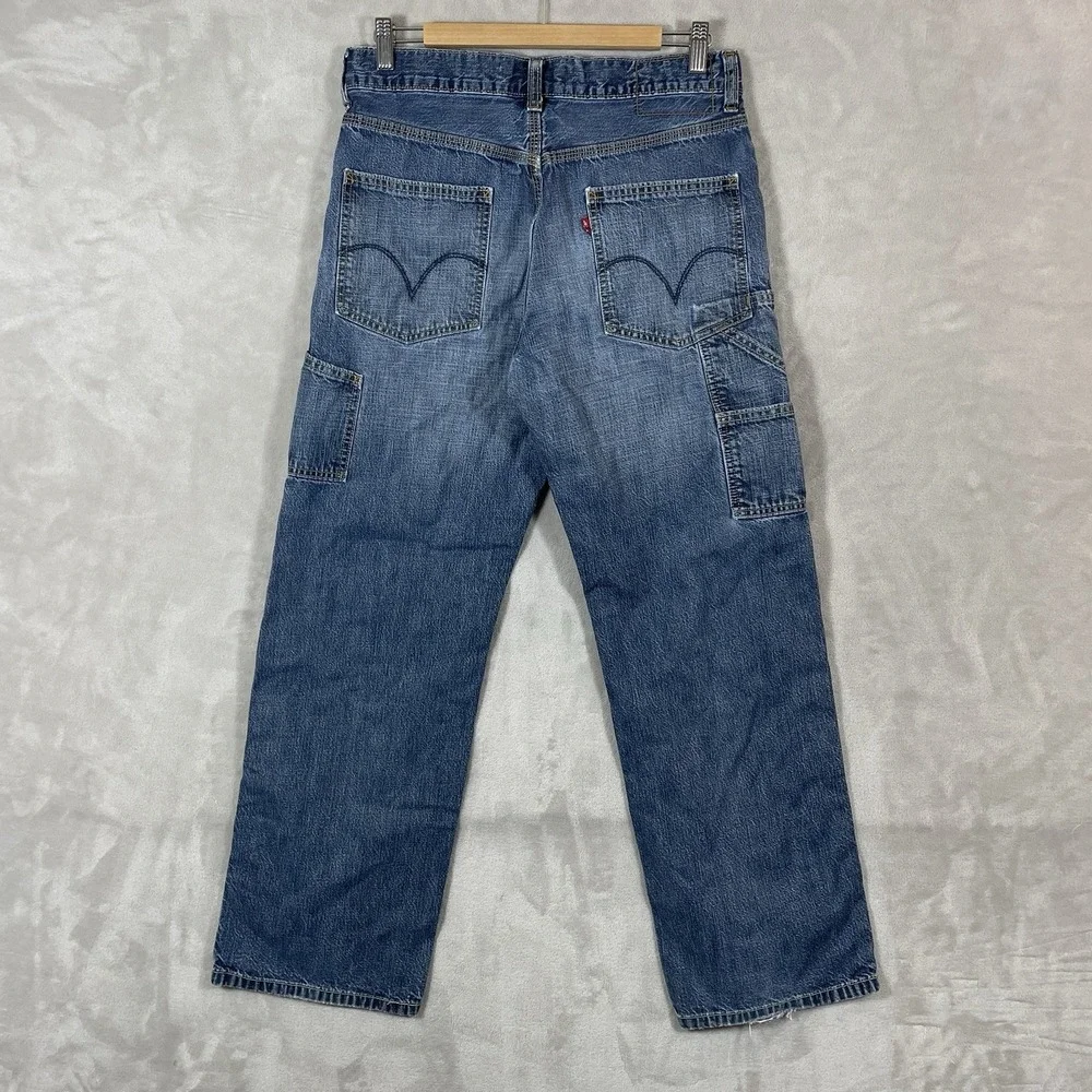 Vtg Levis Carpenter Jeans Mens 30x30 Loose Straight Y2K 2004 Faded Distressed
